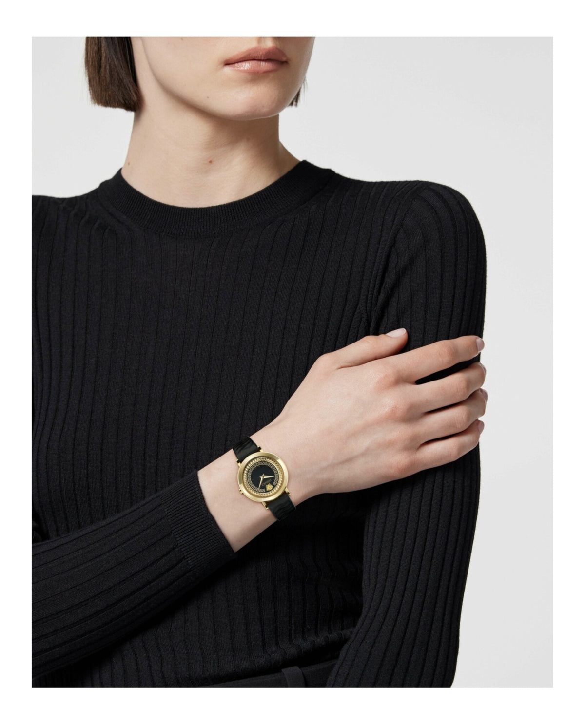 Versace Delphinus Leather Watch