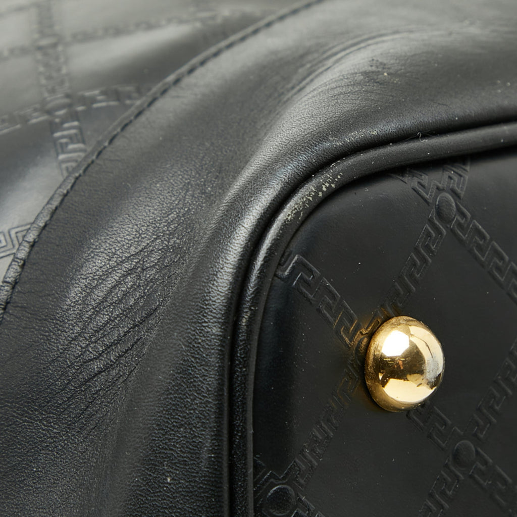 Versace gold Leather Boston Bag Tote Bag (Pre-Owned)
