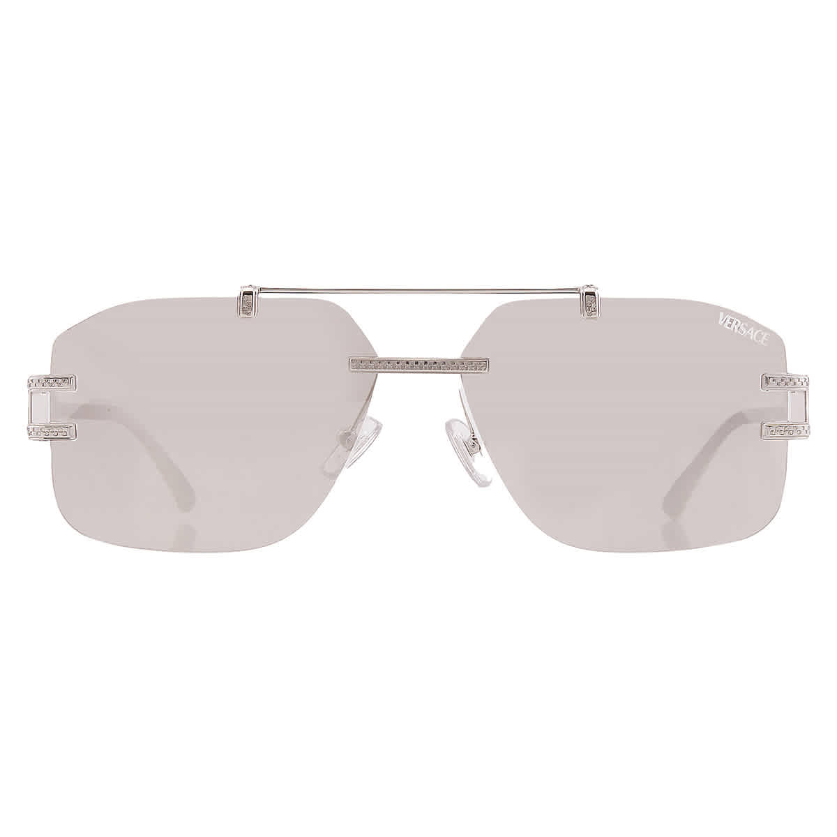 Versace Clear Mirror Silver 80 Square Men's Sunglasses VE2275 10008V 60