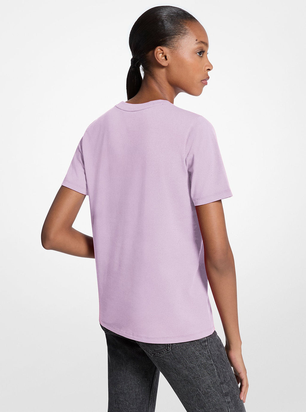 Sequined Logo Cotton T-Shirt