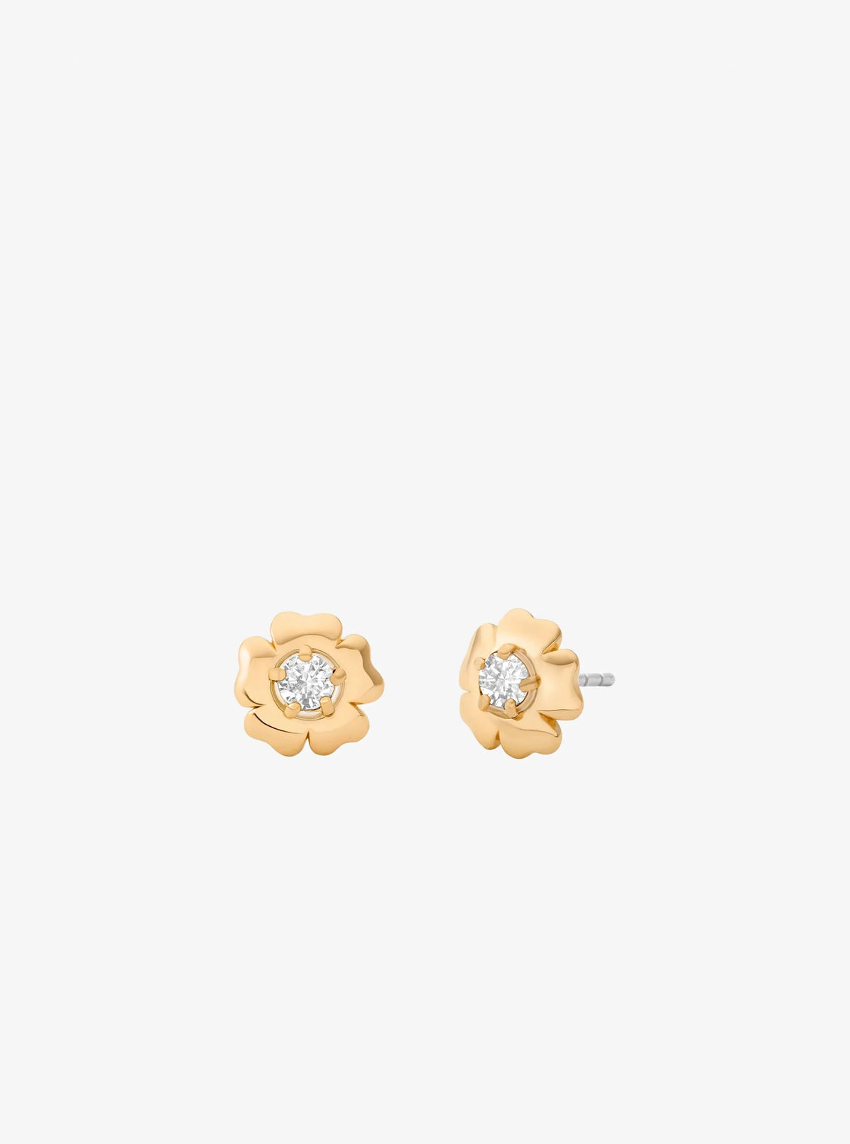 Pavé Flower Charm Bracelet and Stud Earrings Jewelry Set