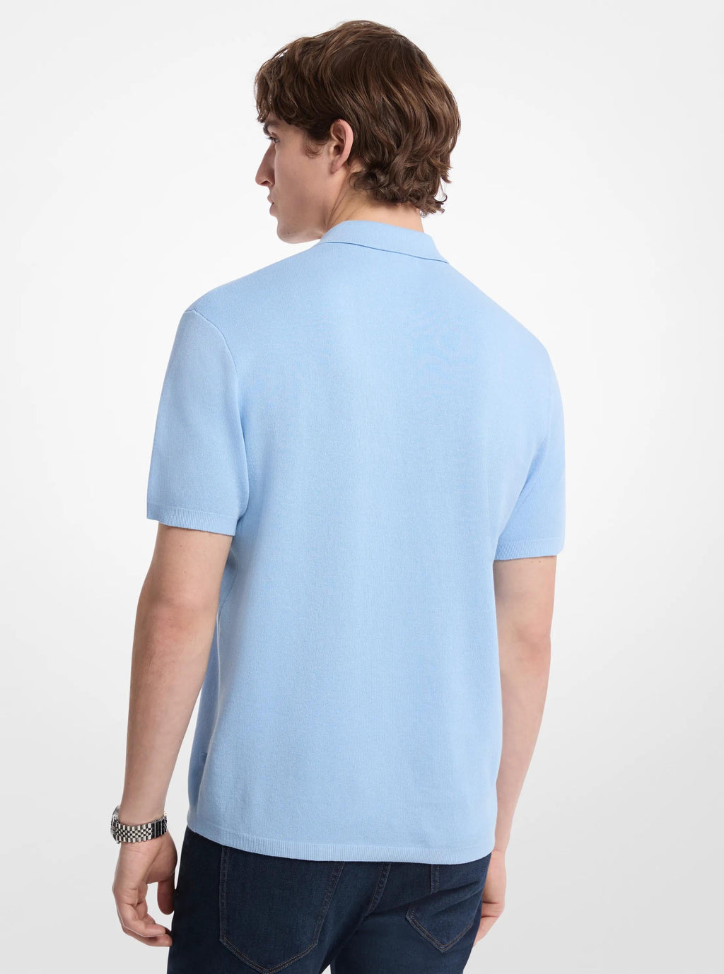 Cotton Zip-Up Polo Shirt