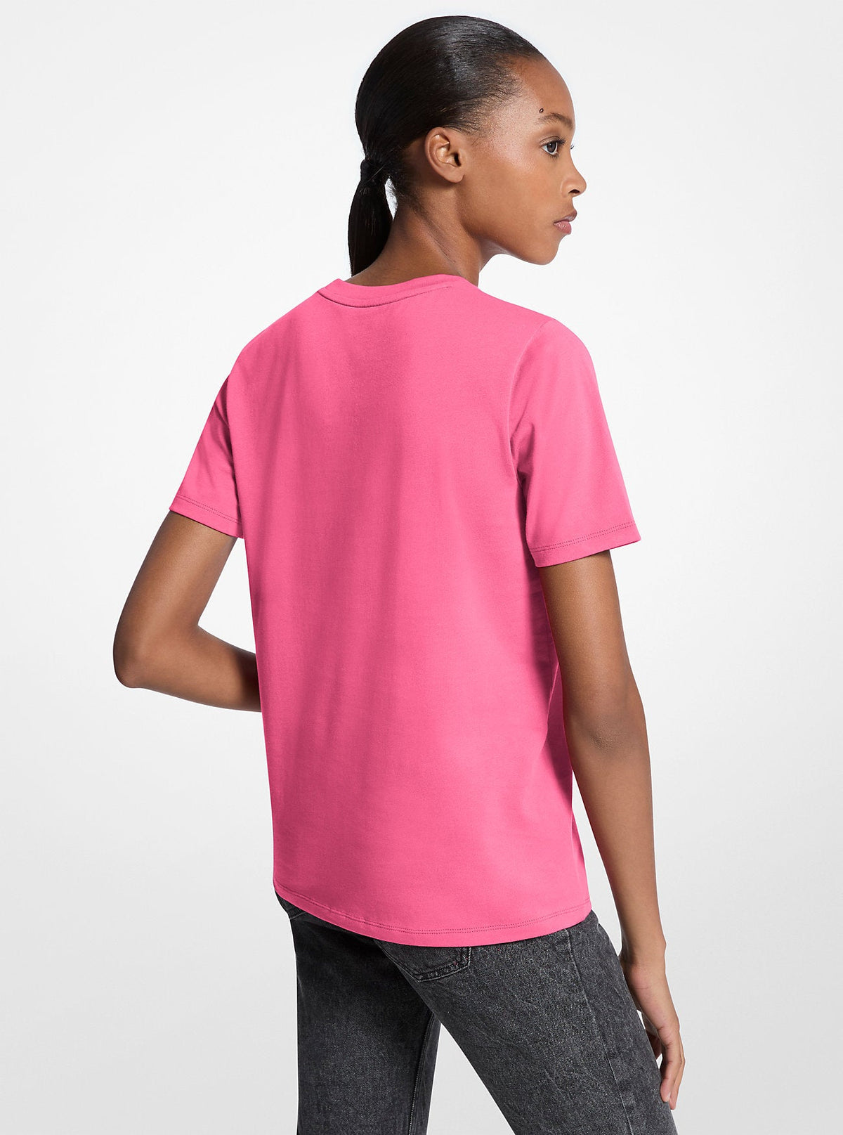 Sequined Logo Cotton T-Shirt