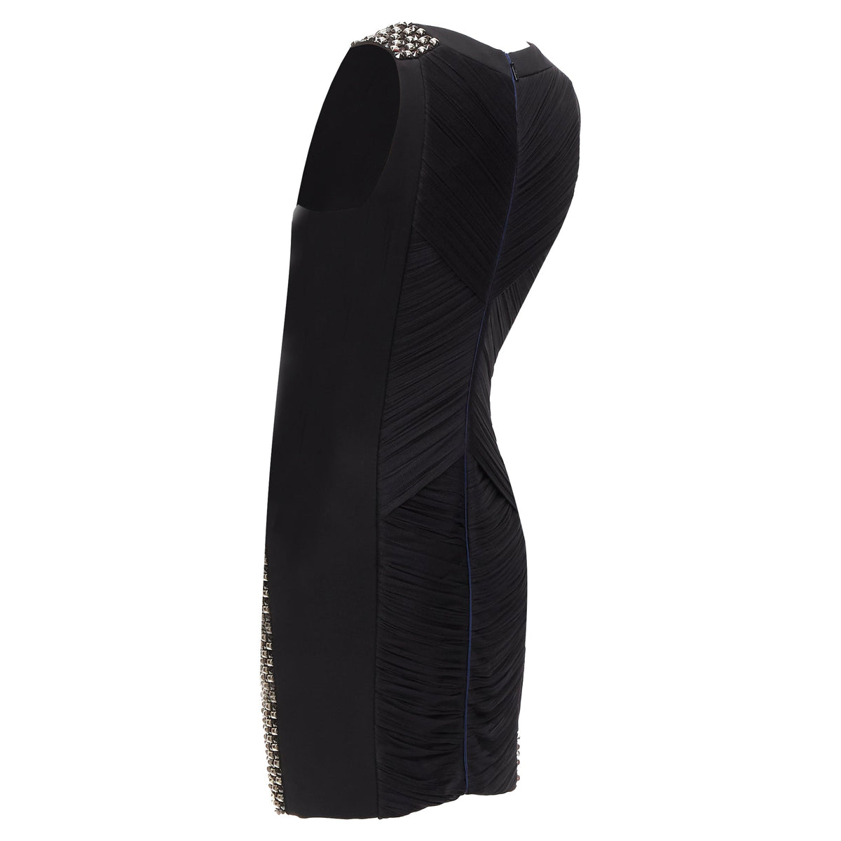 Versace Silk Blend Silver Studs Colorblock Mod Shift Dress