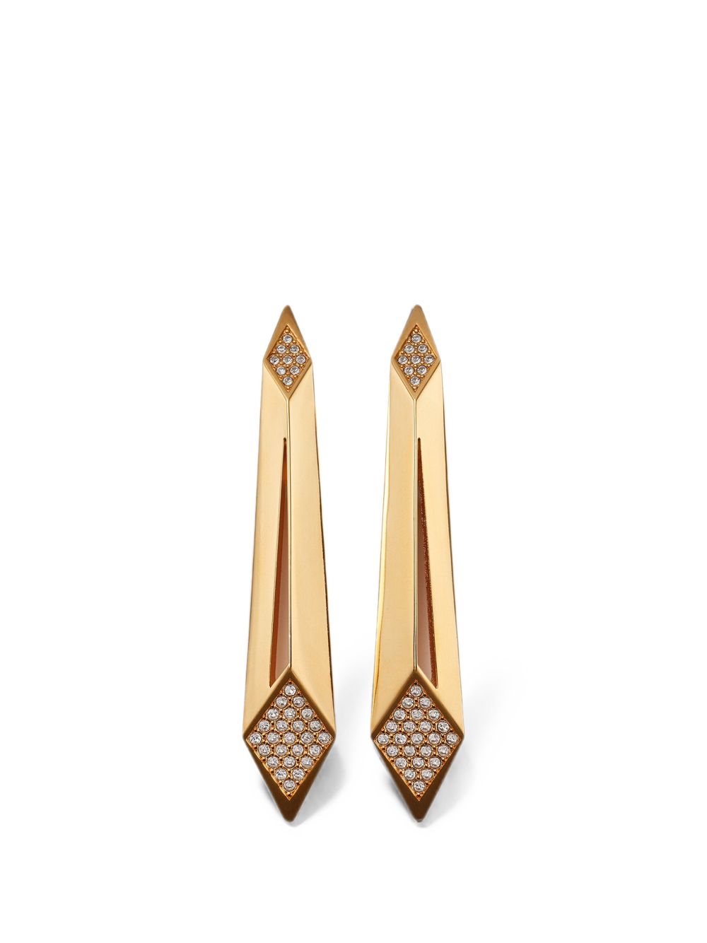 Gold Crystal Geometric Earrings