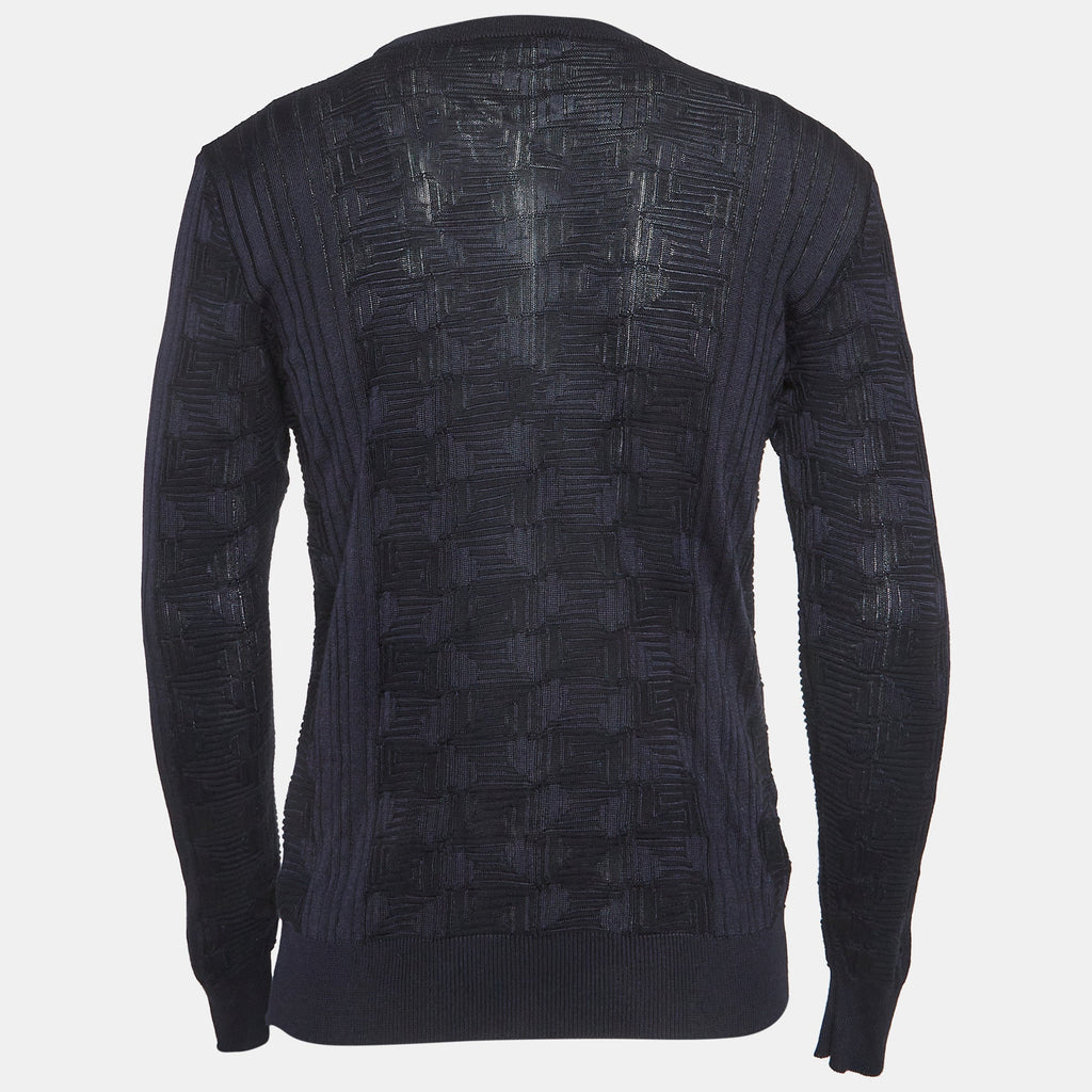 Versace Navy Blue Knit Sweatshirt