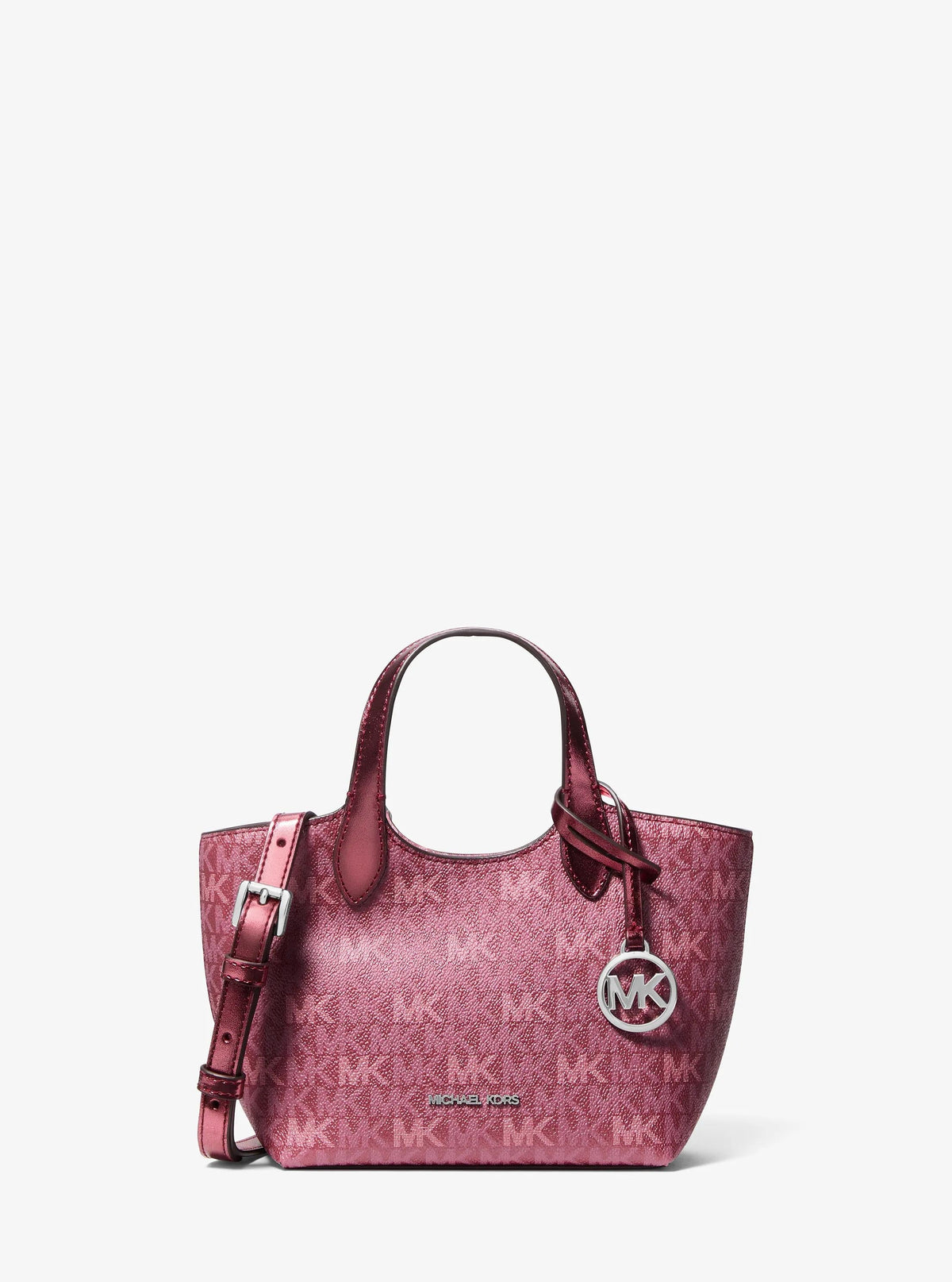 Maya Extra-Small Metallic Signature Logo Crossbody Bag