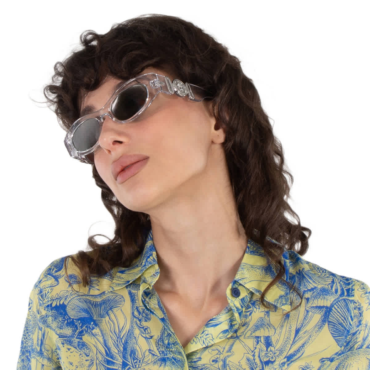 Versace Silver Mirror Oval Ladies Sunglasses VE4480U 148/30 51