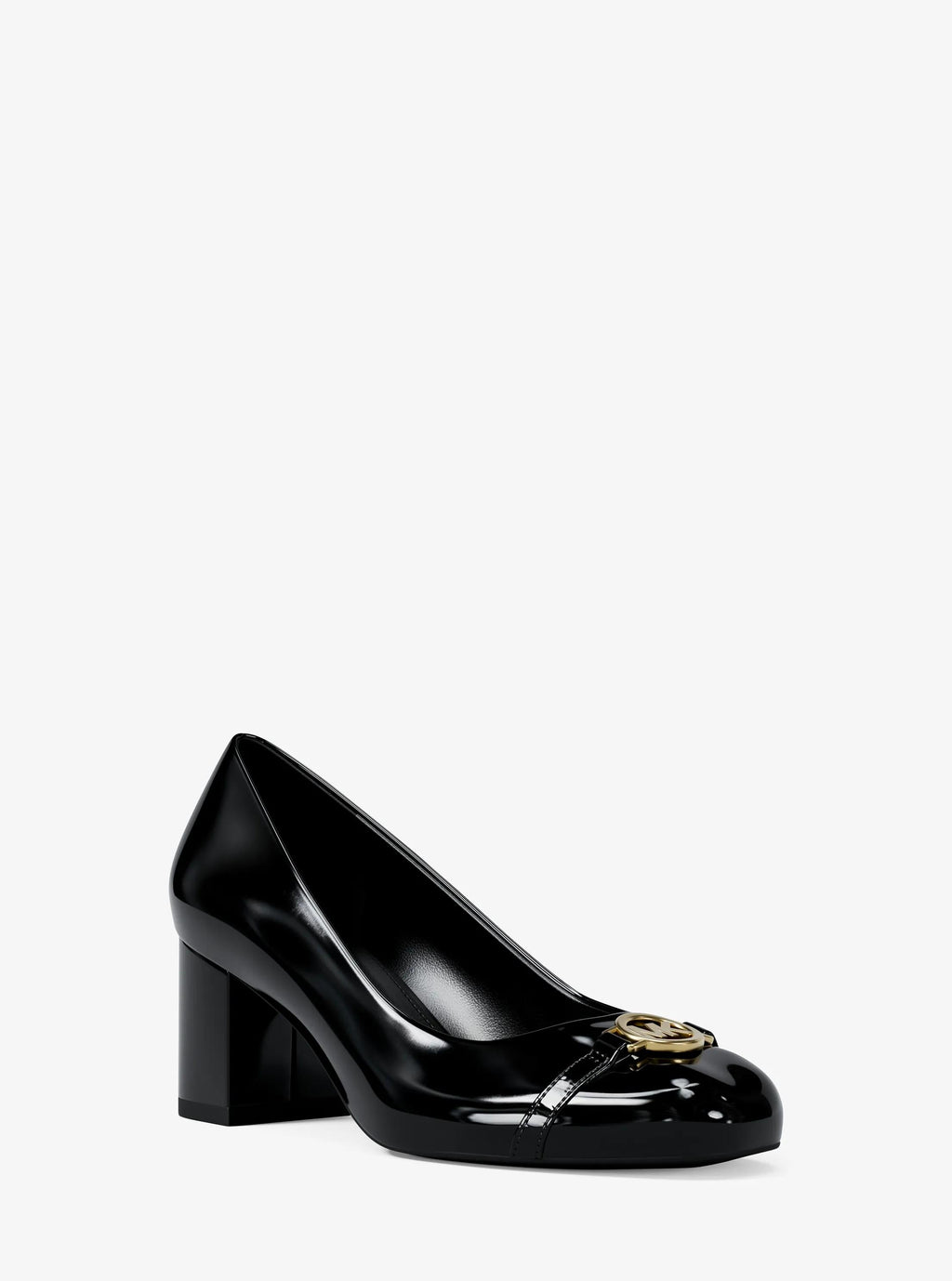 Dori Patent Block Heel Pump