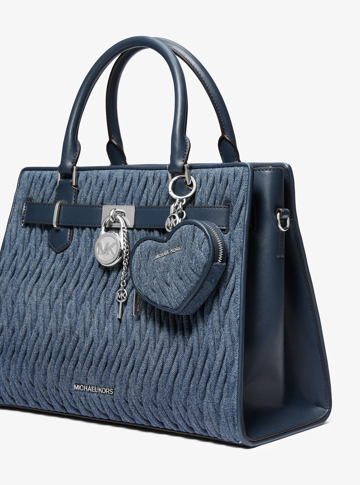 Jet Set Travel Matelassé Denim Heart Coin Pouch