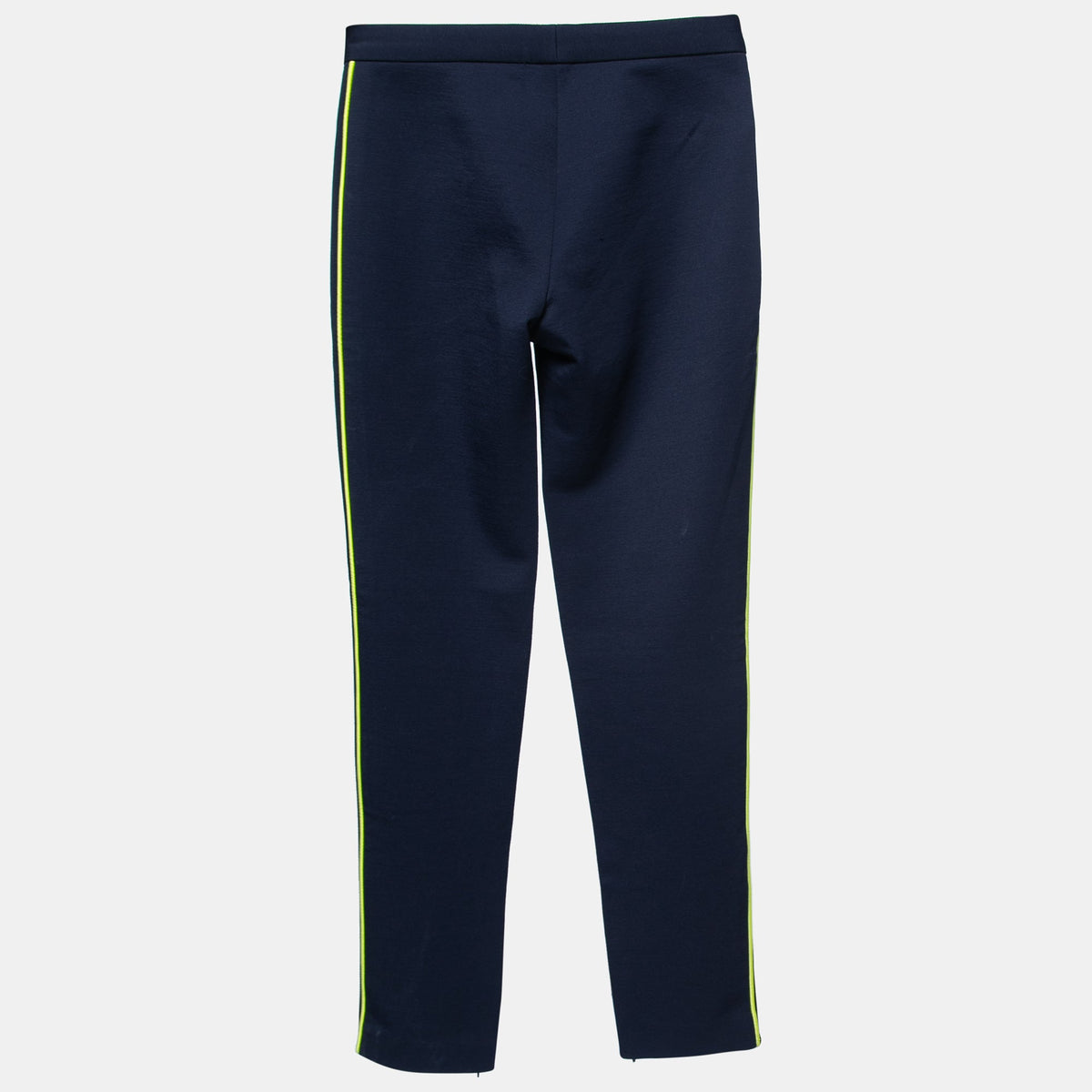 Versace Navy Blue Stretch Contrast Piping Detail Leggings