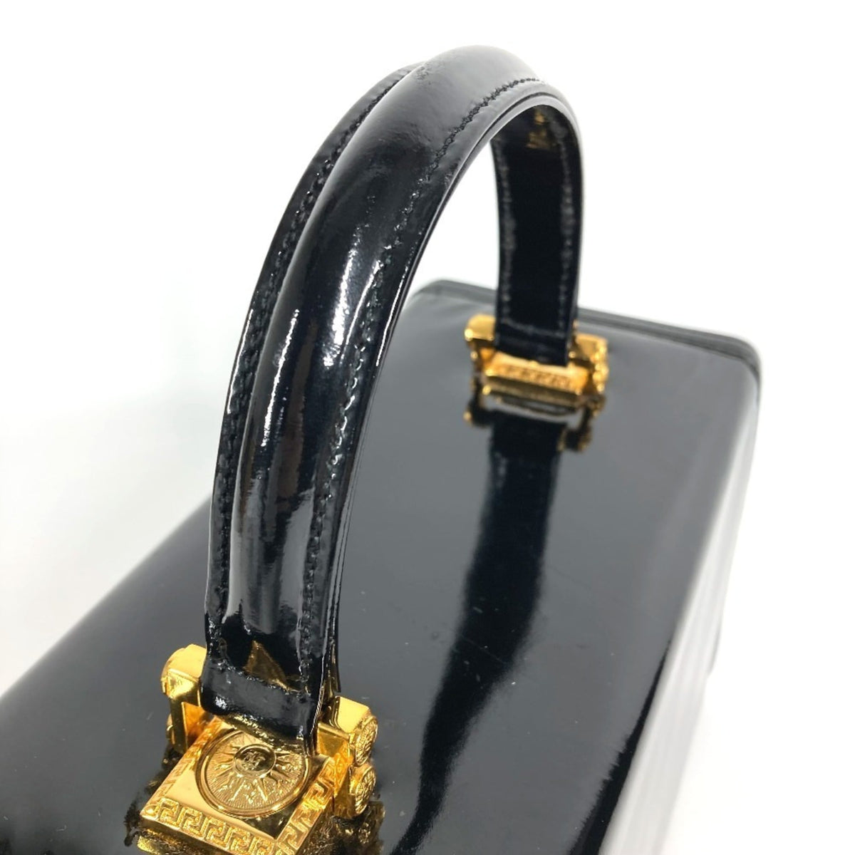 Versace Patent Leather Handbag Vanity Bag (Pre-Owned)