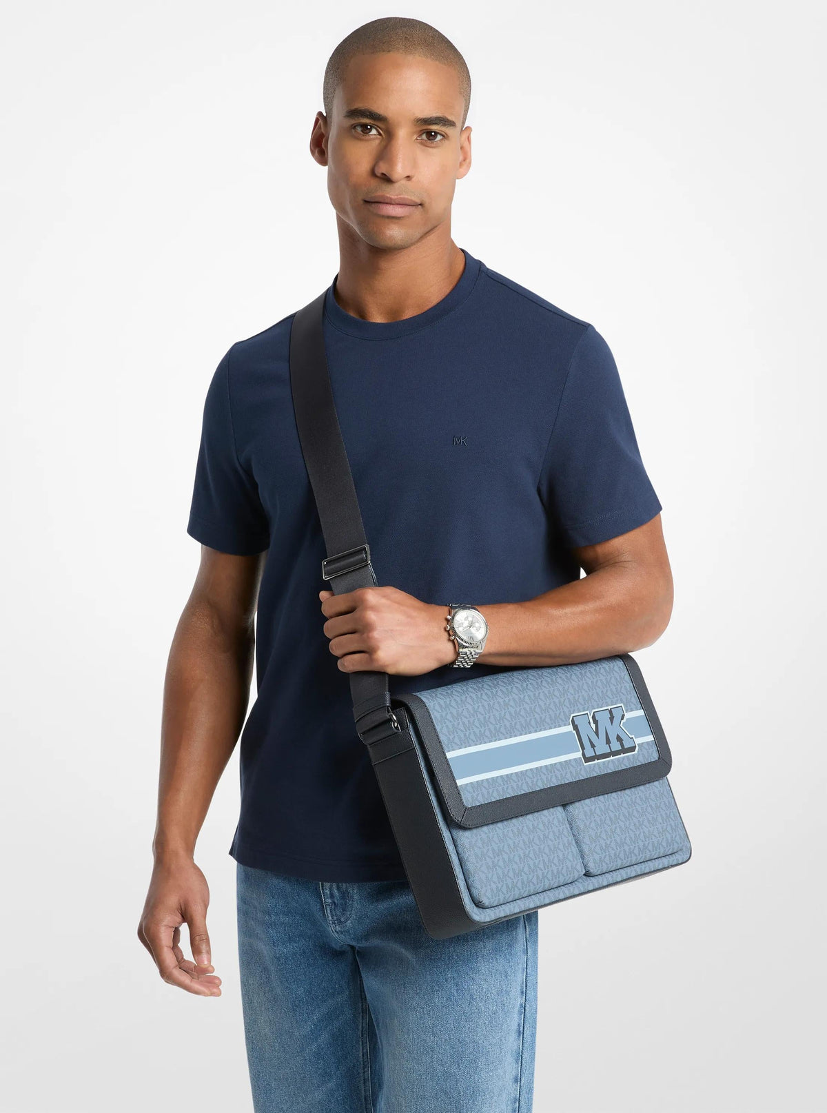 Pacey Embellished Signature Logo Messenger Bag