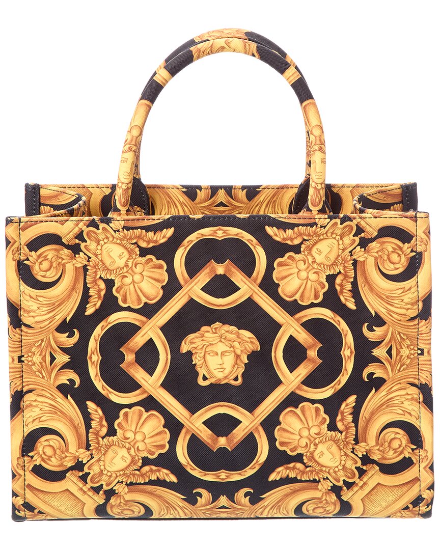Versace Printed Canvas & Leather Tote