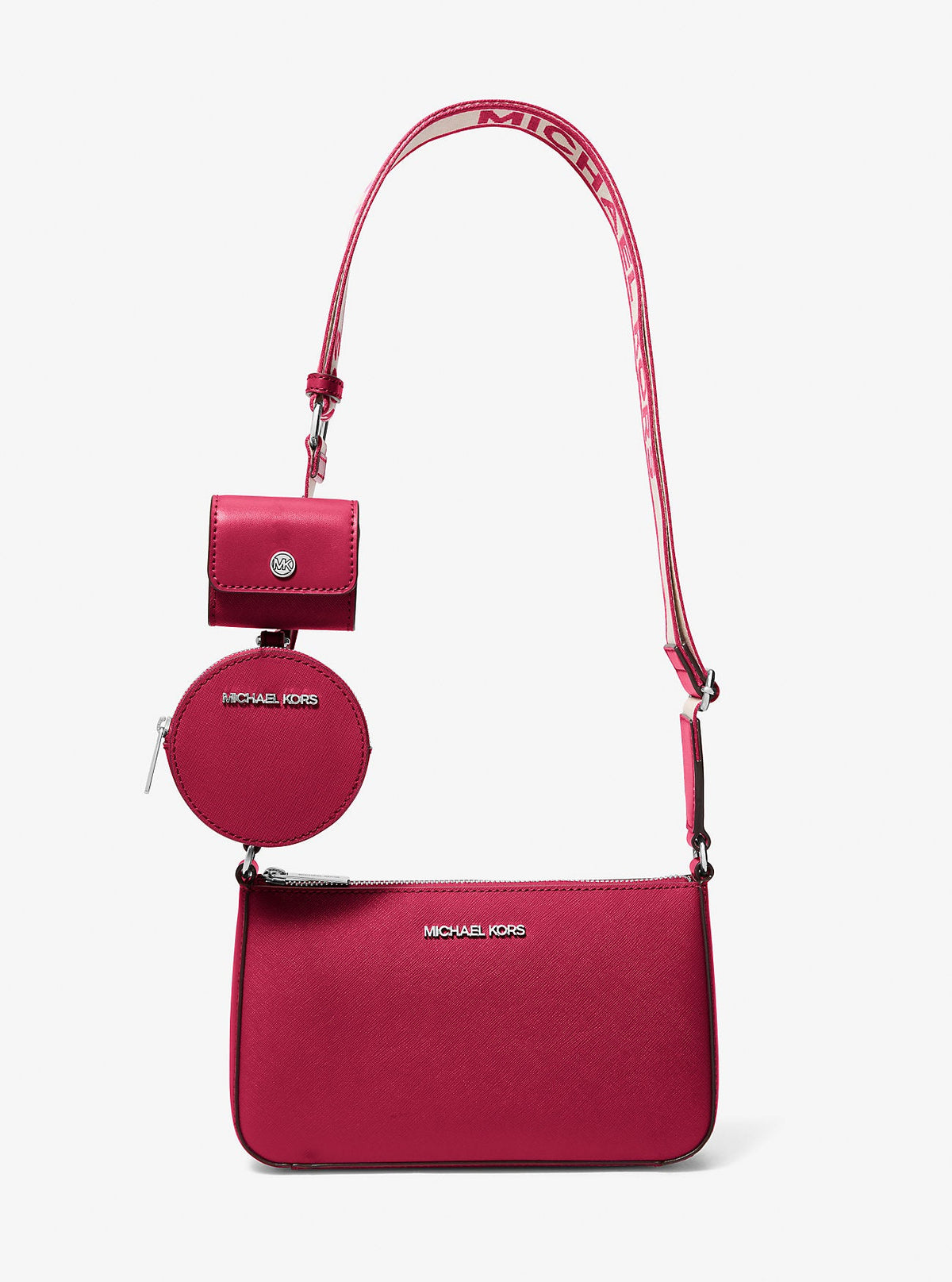 Jet Set Small Saffiano Leather Crossbody Bag with Case for Apple Airpods Pro