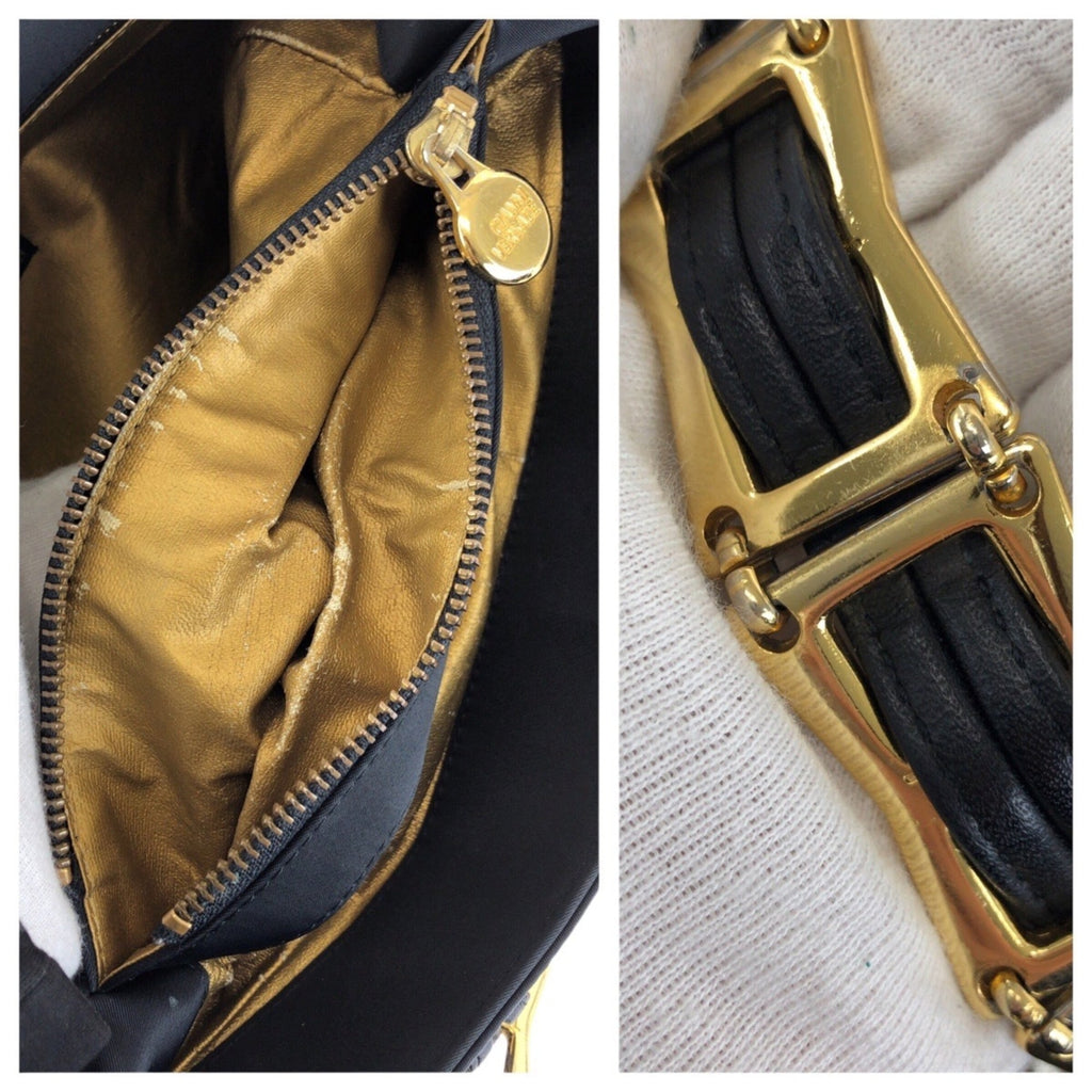 Versace Nylon Leather Shoulder Bag Tote Bag (Pre-Owned)