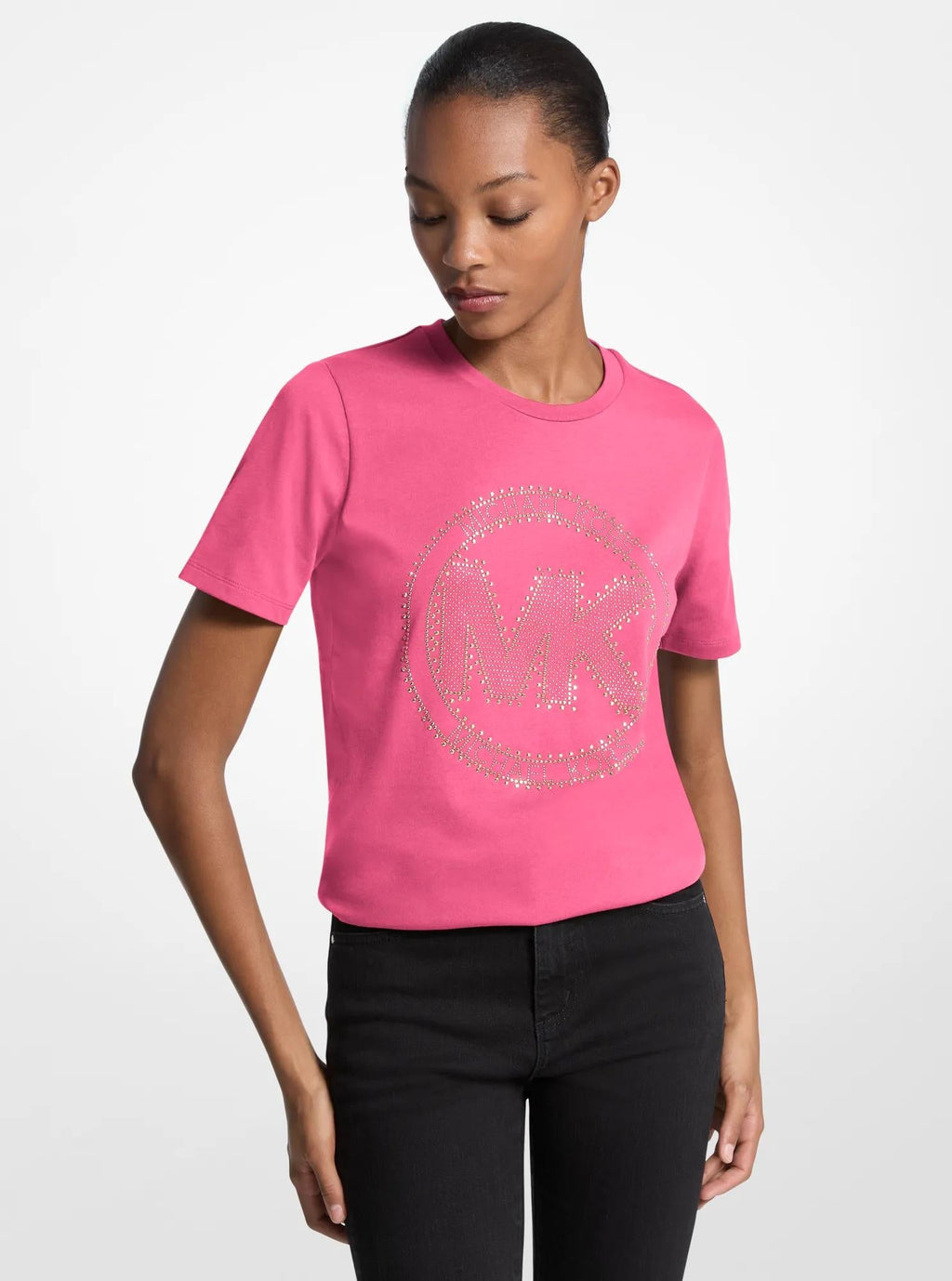 Studded Logo Charm Organic Cotton Jersey T-Shirt