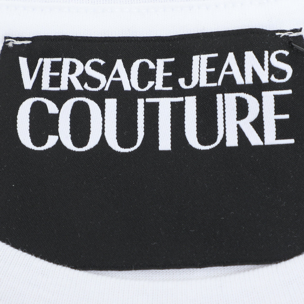 Versace Jeans Couture White/gold Jersey Logo Print T-Shirt