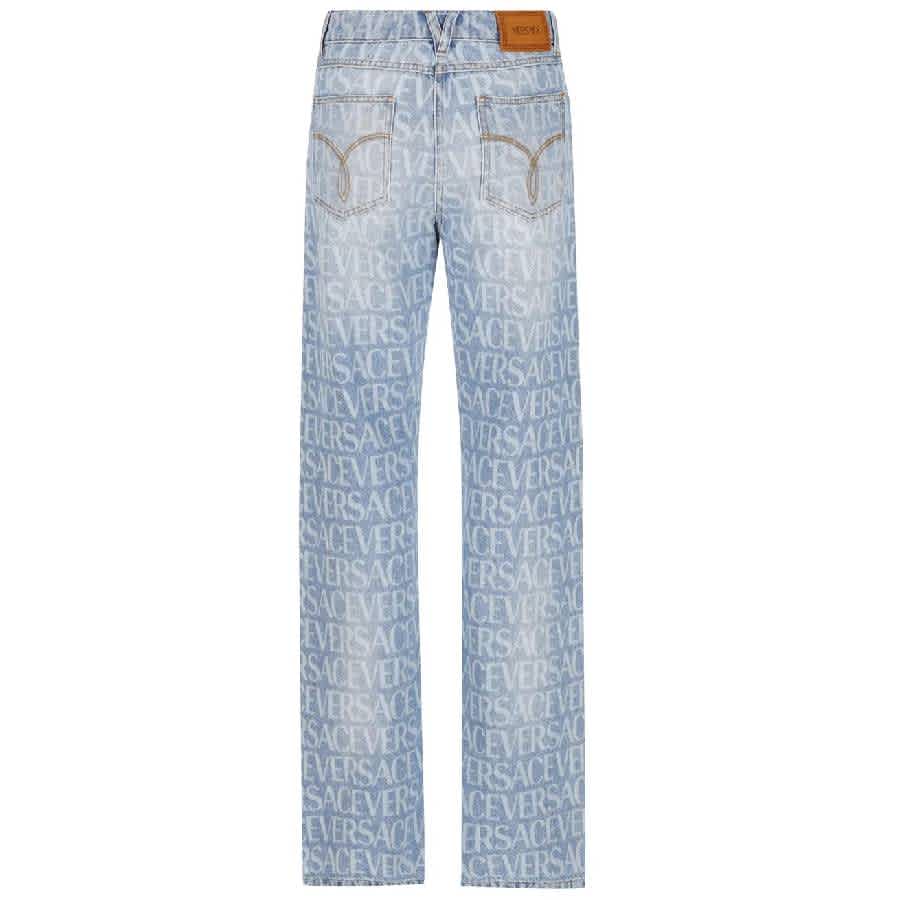 Versace All Over Monogram Denim Jeans