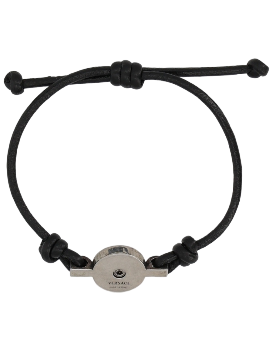 Black Adjustable Cord Medusa Charm Bracelet