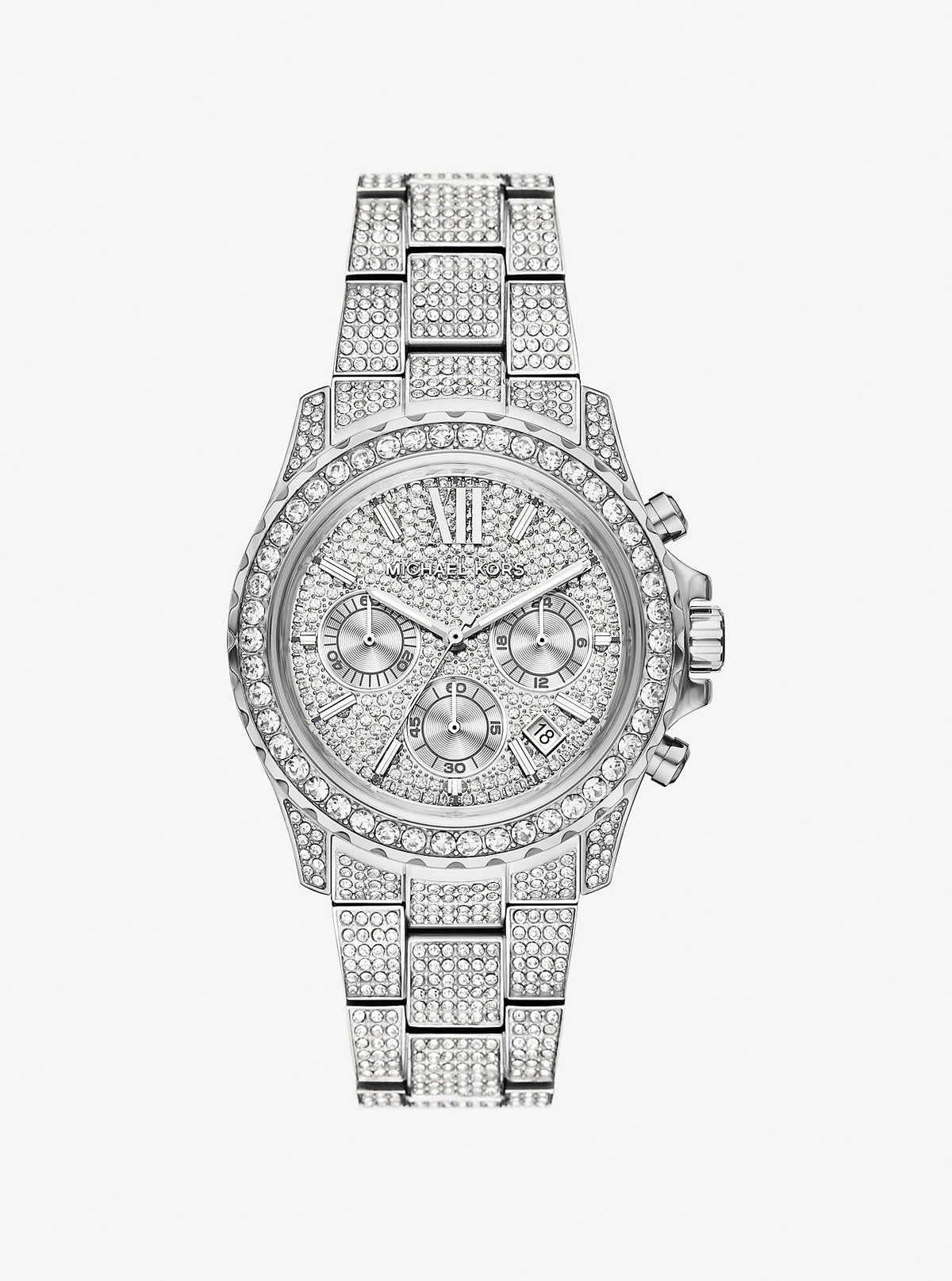 Oversized Everest Pavé Silver-Tone Watch