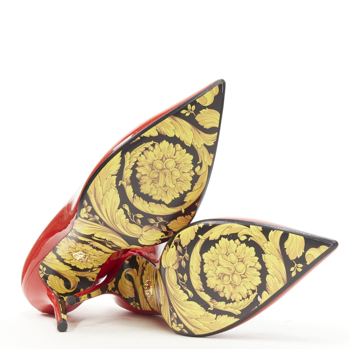 Versace red patent Medusa stud pumps