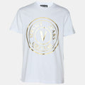 Versace Jeans Couture White/gold Jersey Logo Print T-Shirt