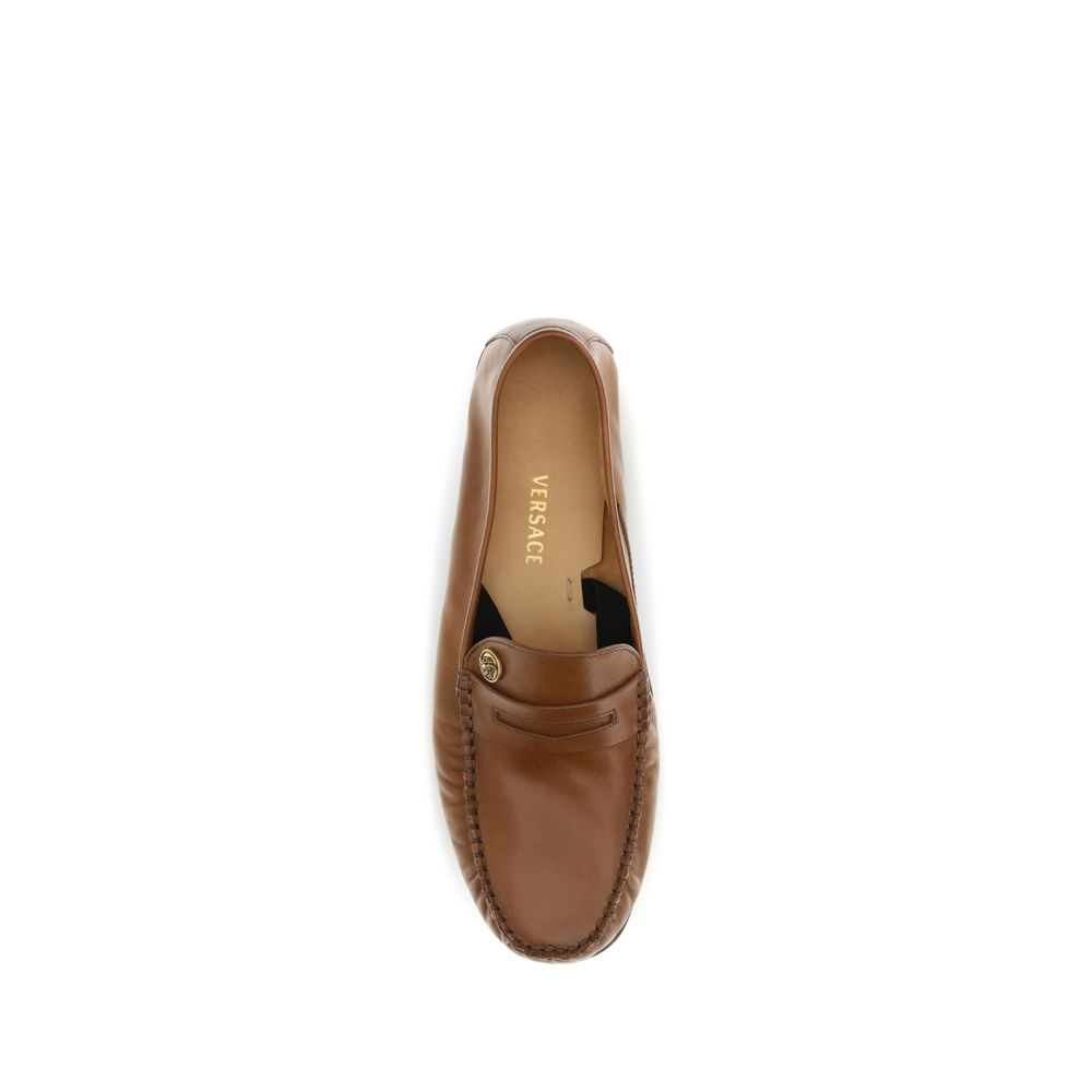 Versace Calf Leather Bos Taurus Slip-On Men's Loafers