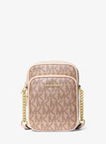 Jet Set Medium Metallic Signature Logo Crossbody Bag