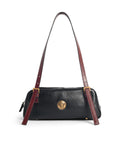 'Emblème' Black Nappa Leather Bowling Bag