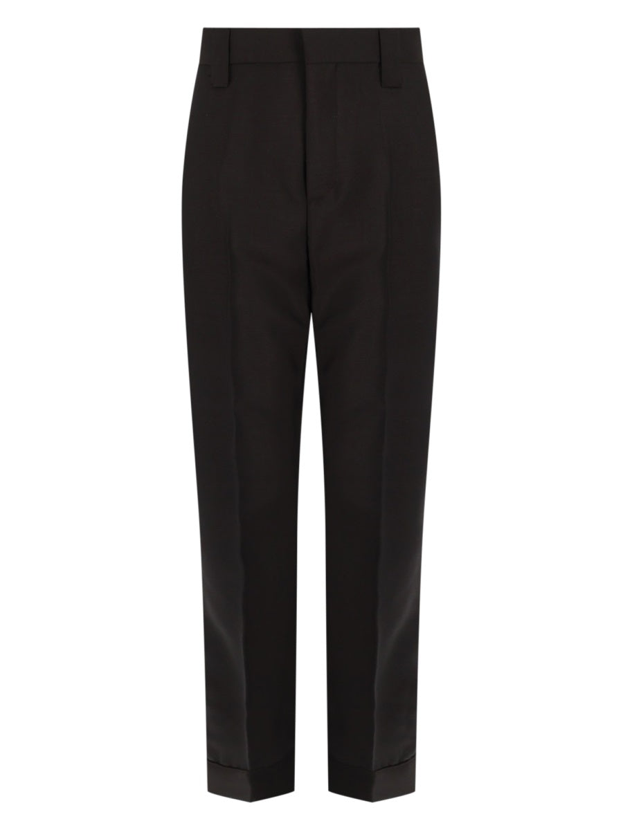 Tailored Pressed Creases Wool Mohair Trousers