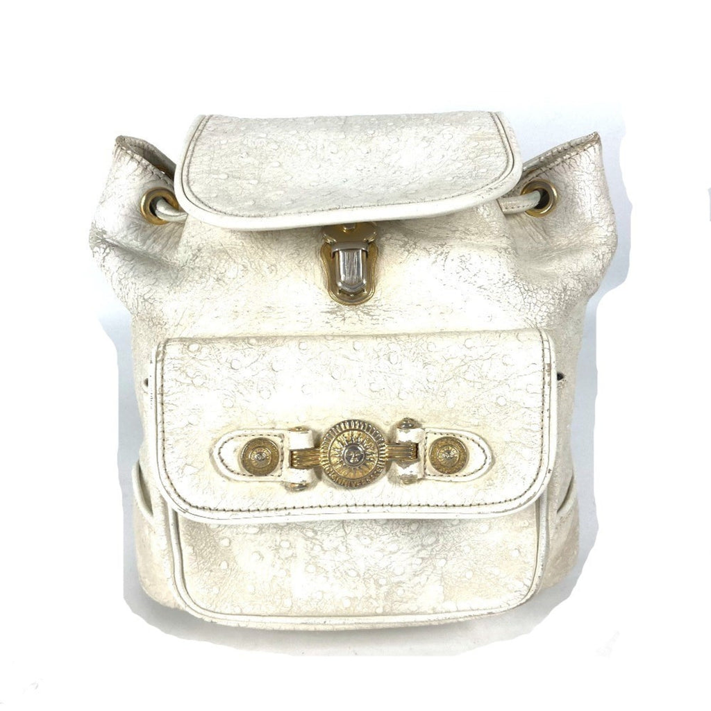 Versace gold ivory Leather Backpack (Pre-Owned)
