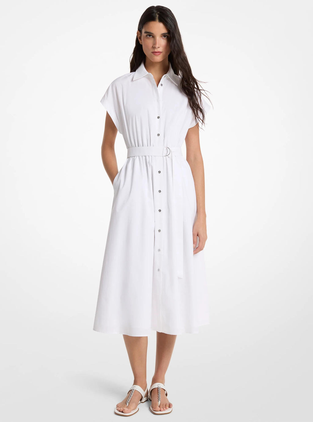 Cotton Poplin Midi Dress
