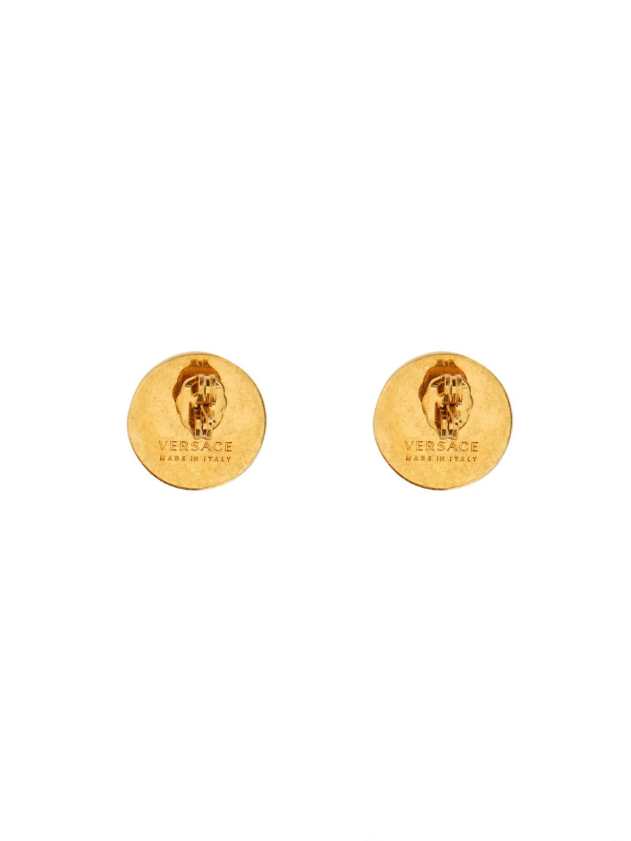 Tribute Round Brass Medusa Earrings