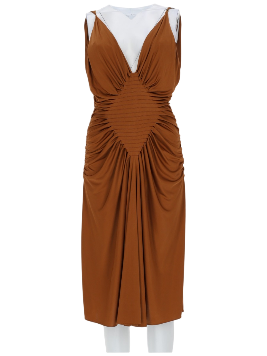 Viscosa Ruched Sleeveless Midi Dress