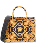 Versace Printed Canvas & Leather Tote