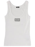 Logo Cotton-Blend Scoop Neck Tank Top