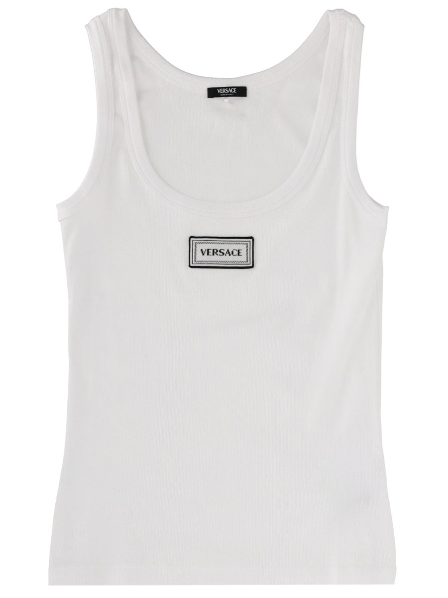 Logo Cotton-Blend Scoop Neck Tank Top