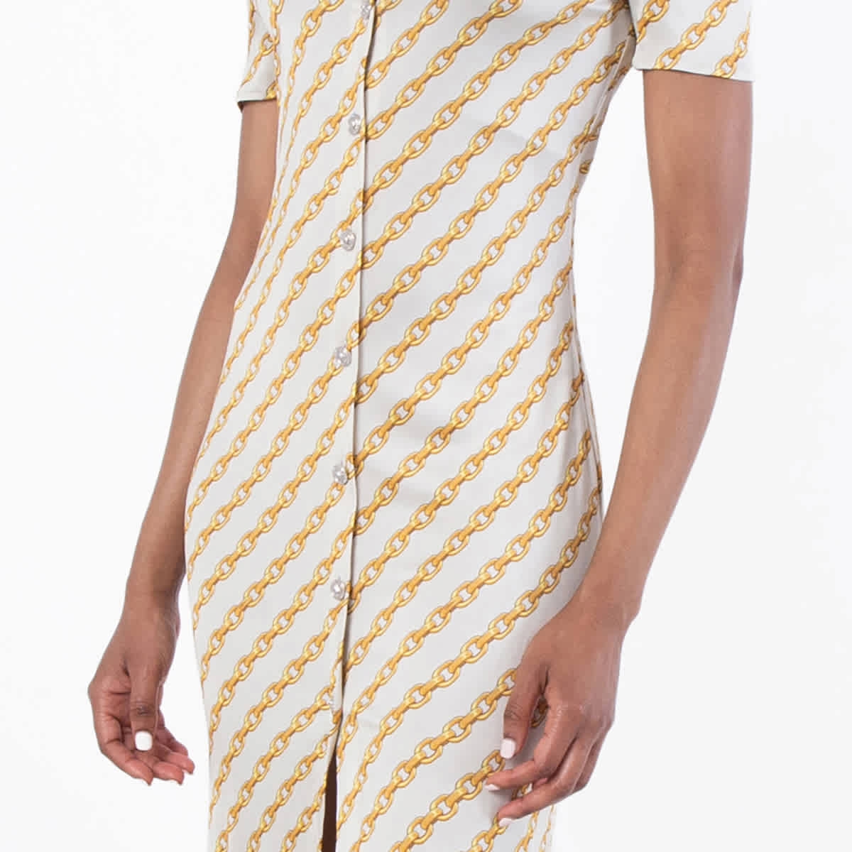 Versace Chain Stripes Midi Shirt Dress