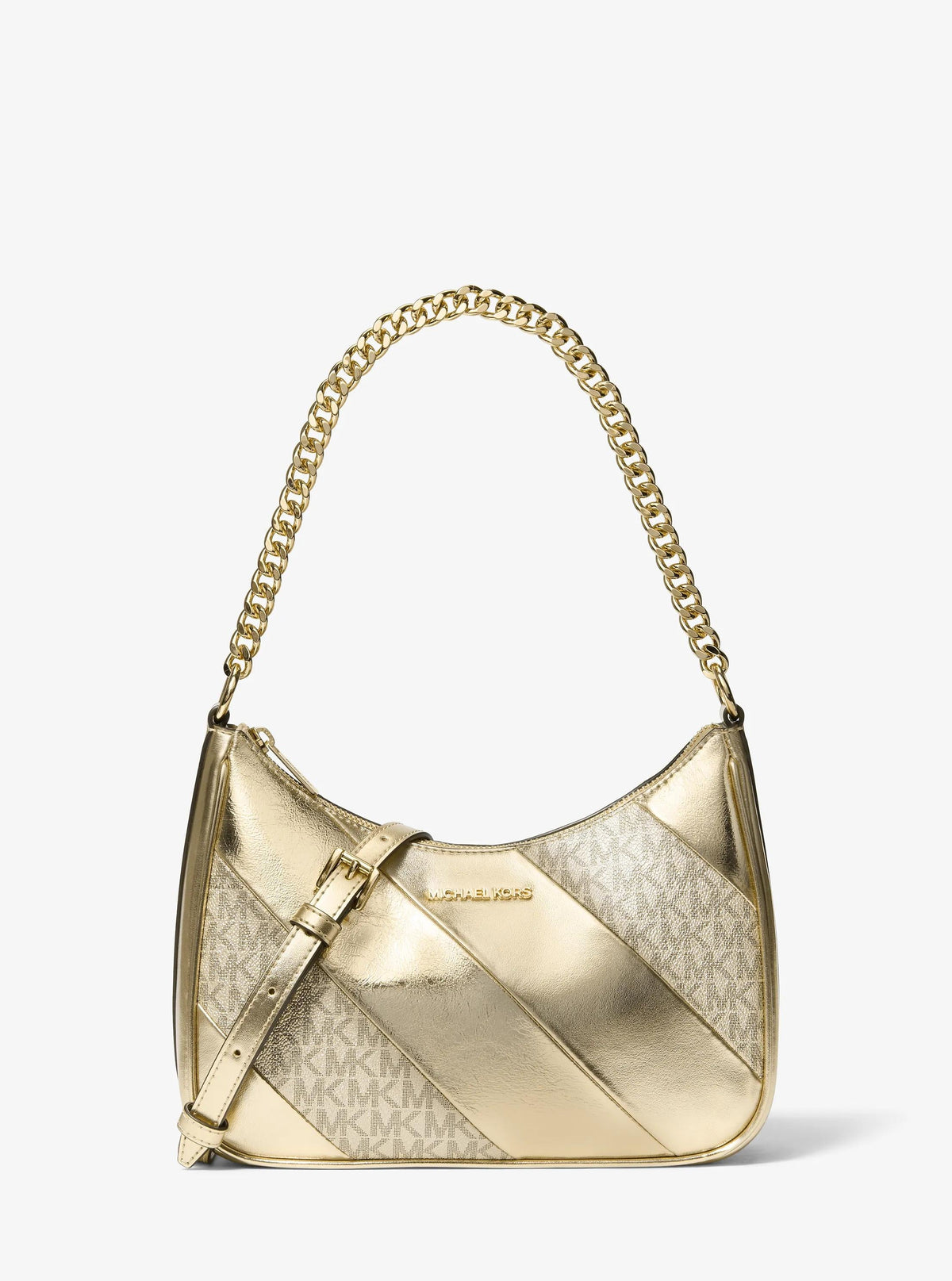 Jet Set Travel Large Metallic and Signature Logo Convertible Crossbody Bag