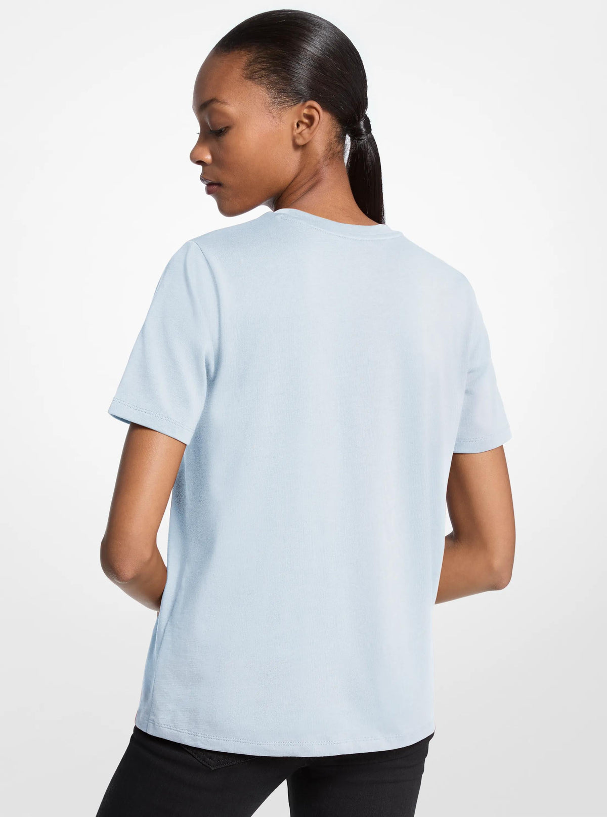 Studded Logo Charm Organic Cotton Jersey T-Shirt