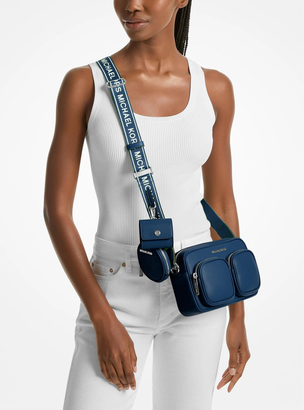 Jet Set Leather Medium Crossbody Bag with Case for Apple Airpods Pro