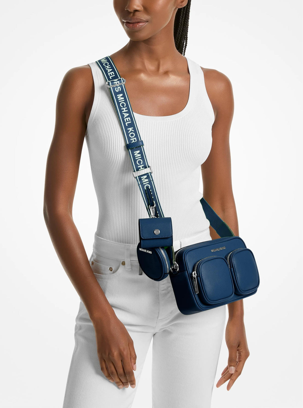 Jet Set Leather Medium Crossbody Bag with Case for Apple Airpods Pro