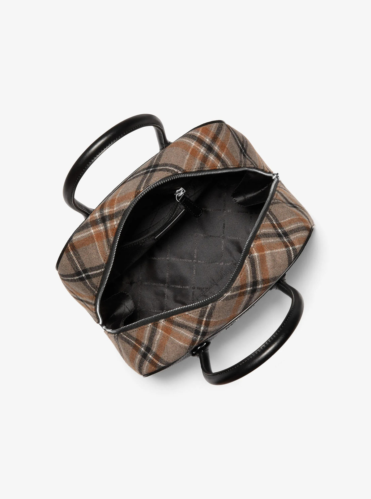 Ashton Medium Smooth And Plaid Wool Blend Satchel