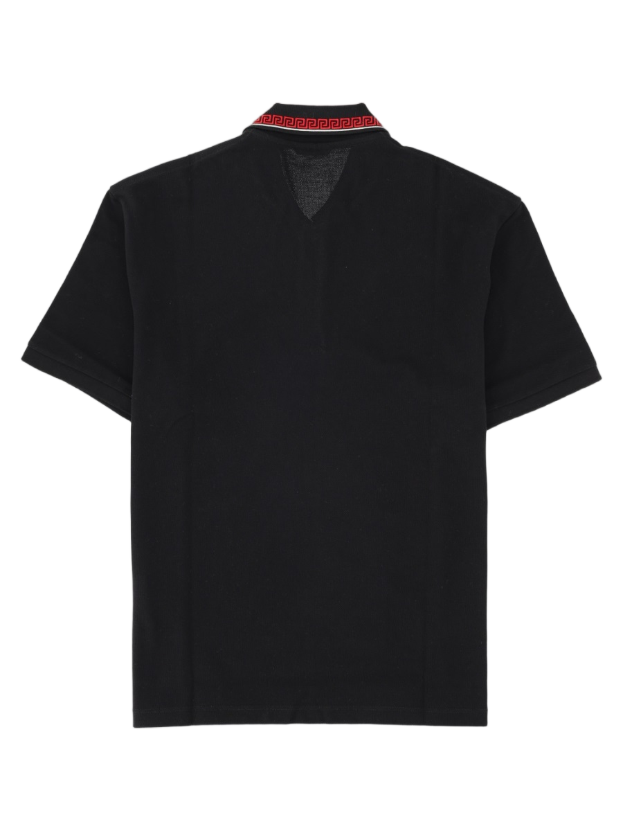 Black Red Accents Cotton Polo Shirt