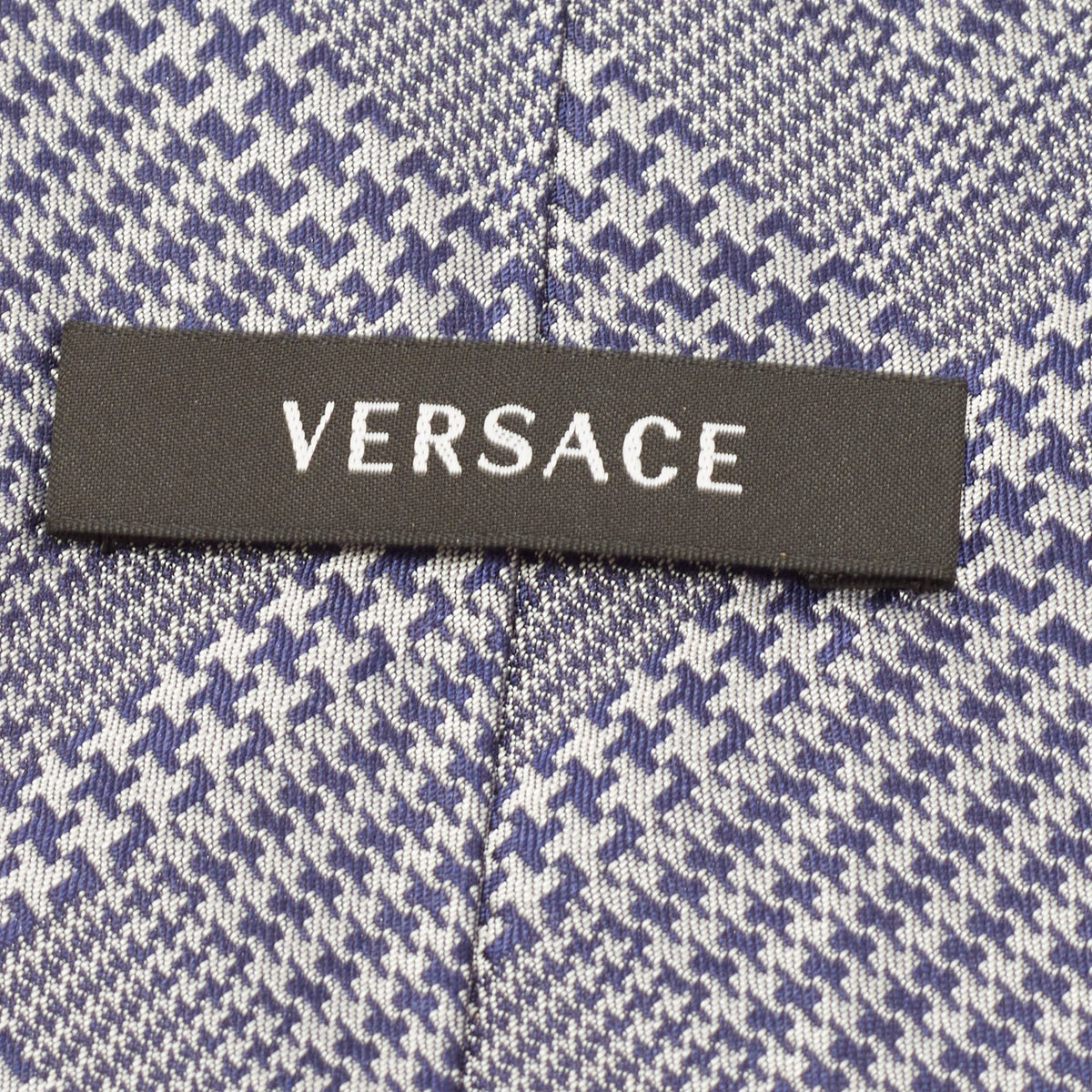 Versace Grey/navy Blue Patterned Silk Tie