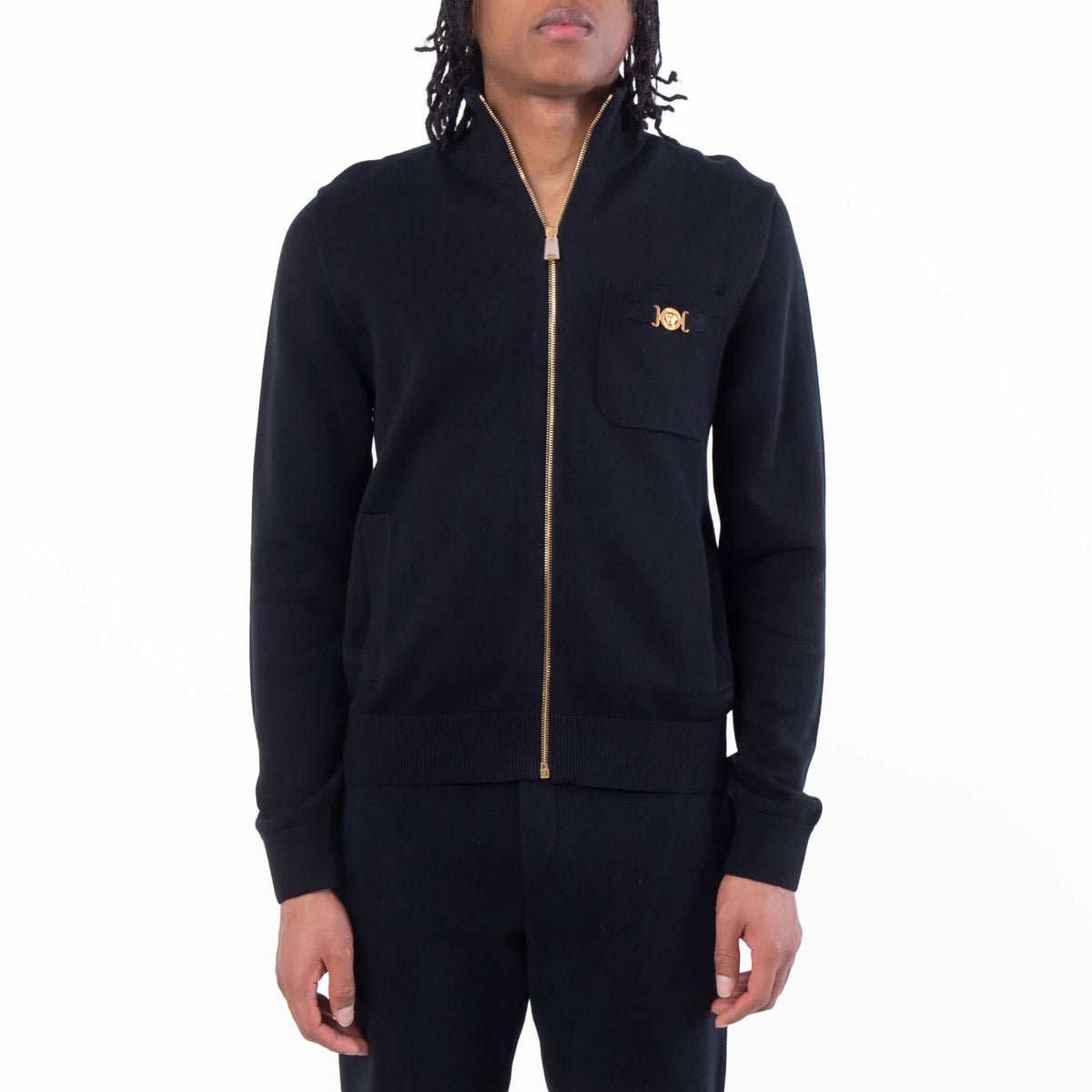 Versace Cashmere-Blend Zip-Up Sweater