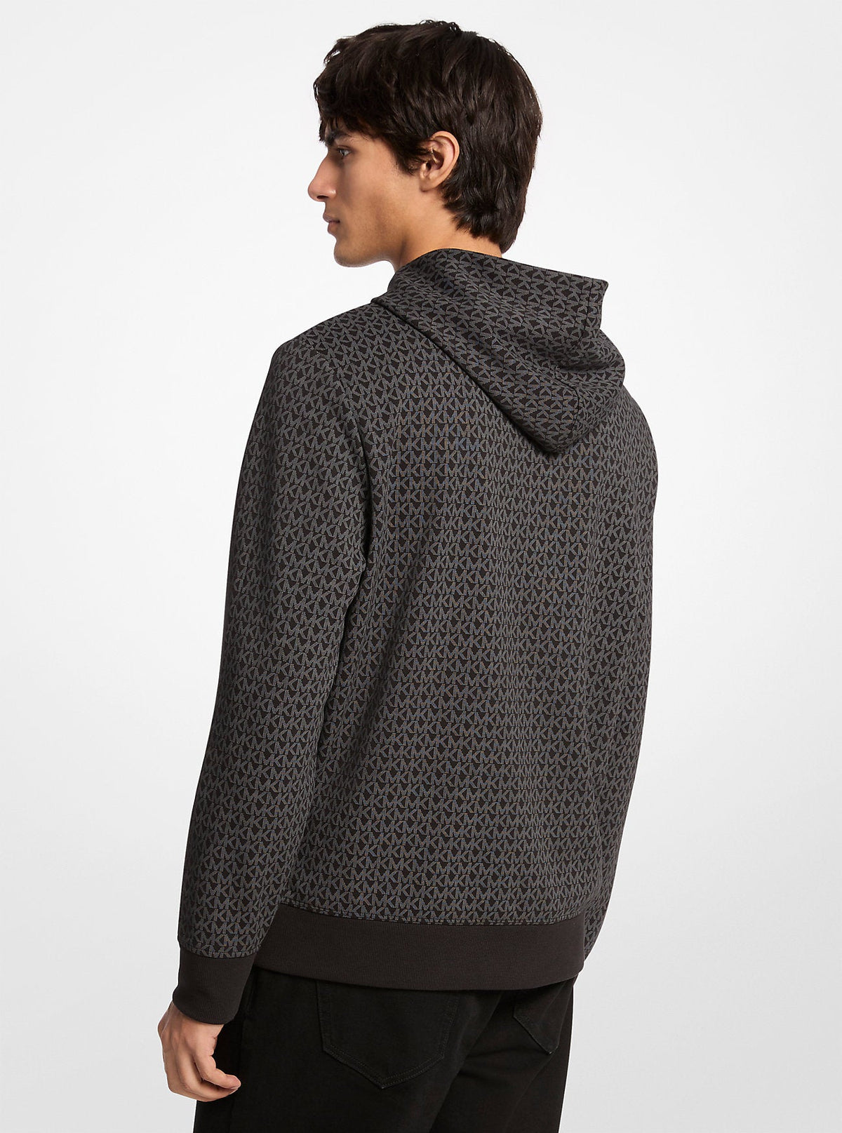 Embellished Signature Logo Cotton Blend Hoodie