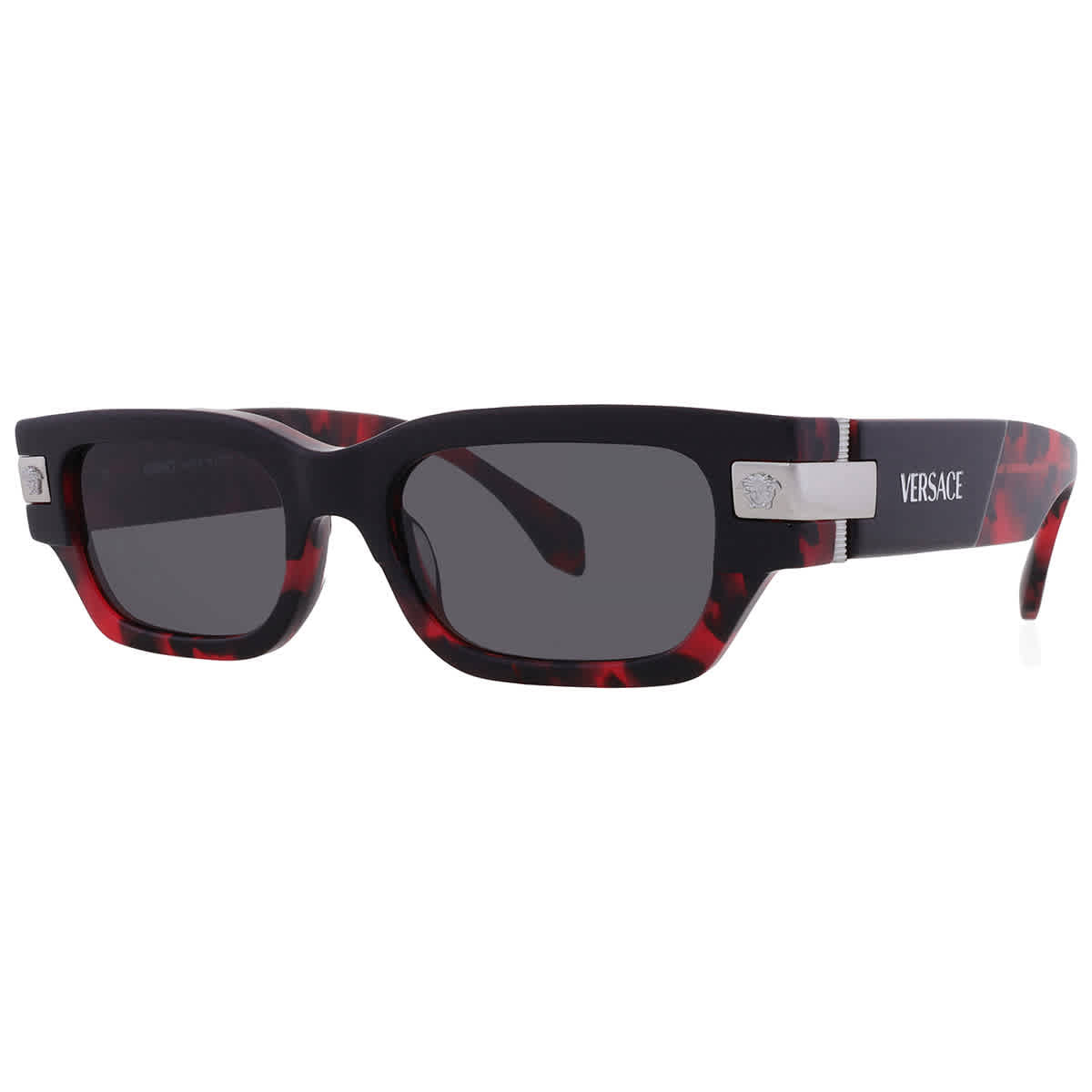 Versace Dark Grey Rectangular Men's Sunglasses VE4465 545787 53