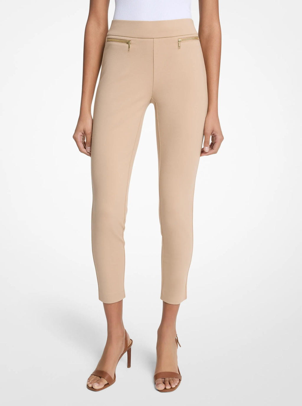 Viscose Blend Zip Pants